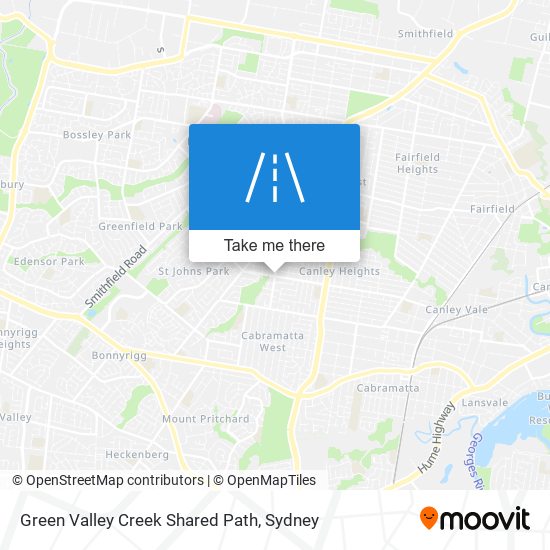 Green Valley Creek Shared Path map