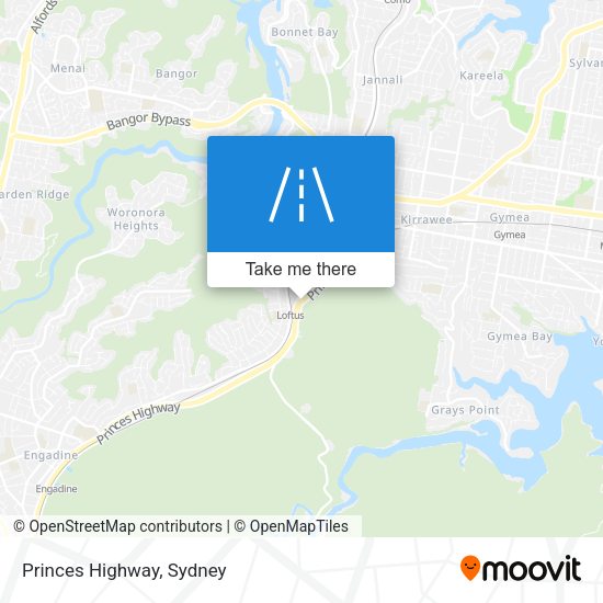 Princes Highway map