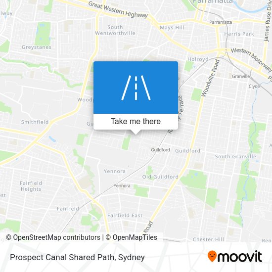 Prospect Canal Shared Path map