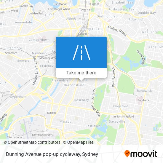 Dunning Avenue pop-up cycleway map