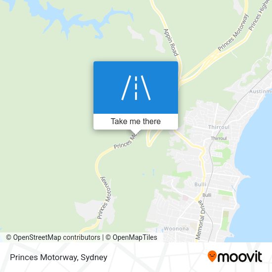 Princes Motorway map
