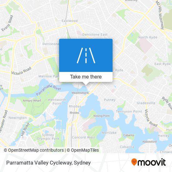 Parramatta Valley Cycleway map