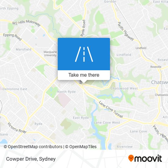 Cowper Drive map