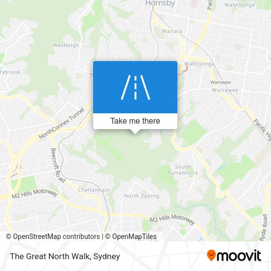 The Great North Walk map