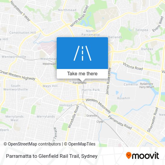 Parramatta to Glenfield Rail Trail map