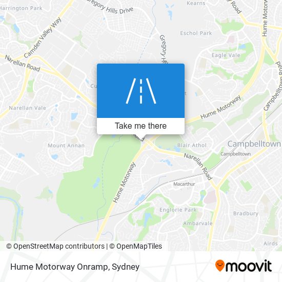 Hume Motorway Onramp map