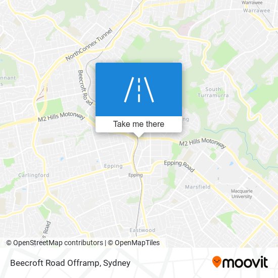 Beecroft Road Offramp map