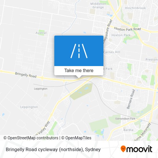 Bringelly Road cycleway (northside) map