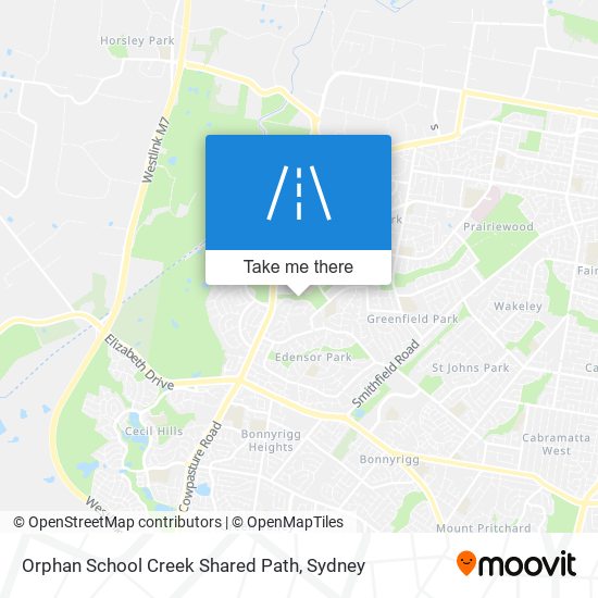 Mapa Orphan School Creek Shared Path