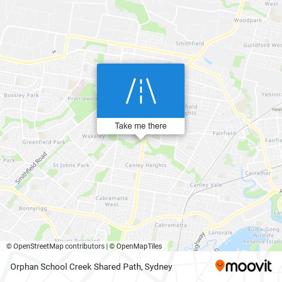 Mapa Orphan School Creek Shared Path