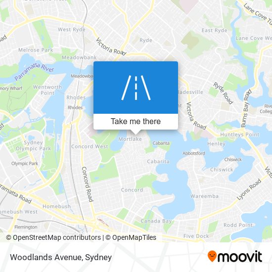 Woodlands Avenue map