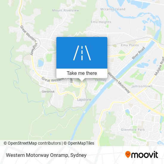 Western Motorway Onramp map