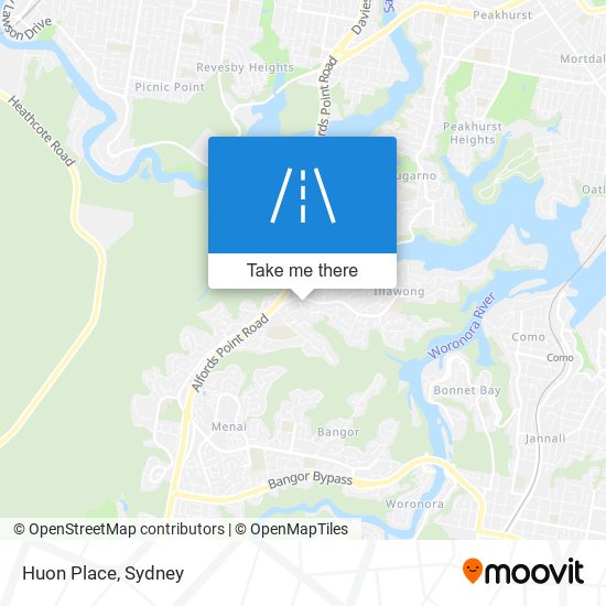 Huon Place map