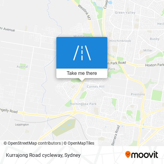 Mapa Kurrajong Road cycleway