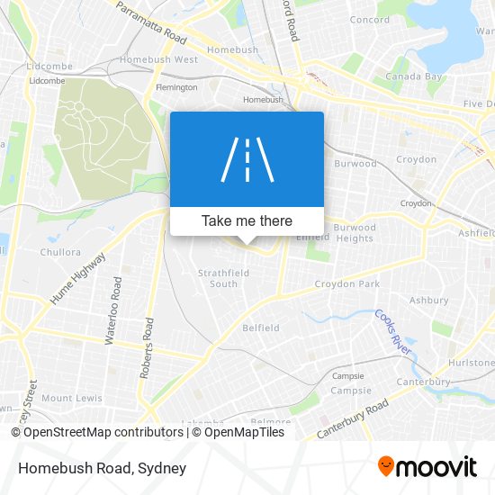 Mapa Homebush Road