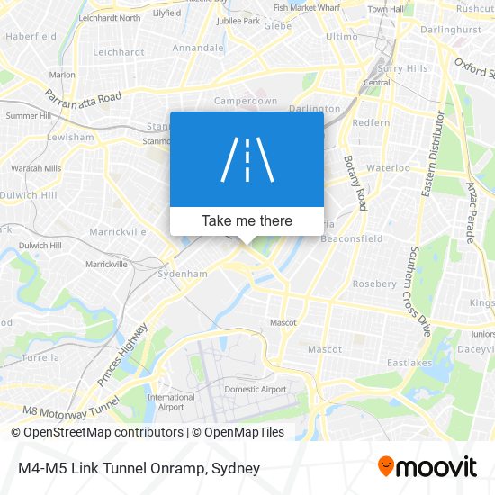 Mapa M4-M5 Link Tunnel Onramp