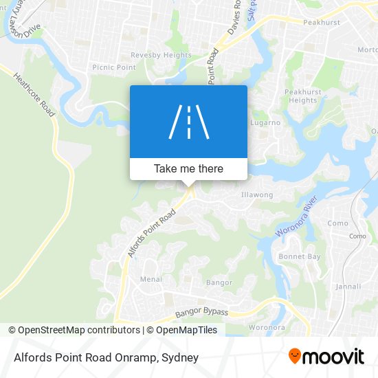 Alfords Point Road Onramp map