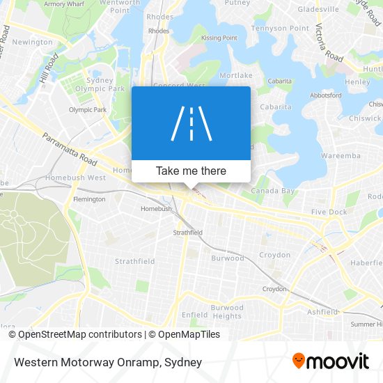 Western Motorway Onramp map