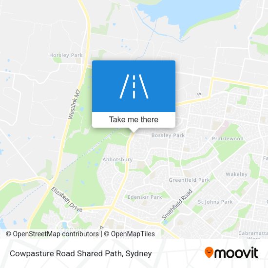 Cowpasture Road Shared Path map