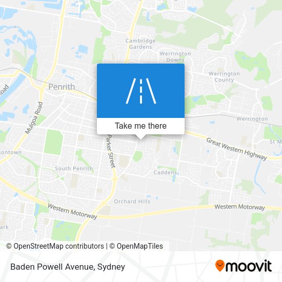 Baden Powell Avenue map