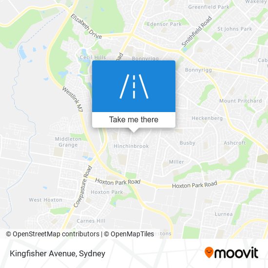 Mapa Kingfisher Avenue