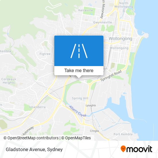 Mapa Gladstone Avenue