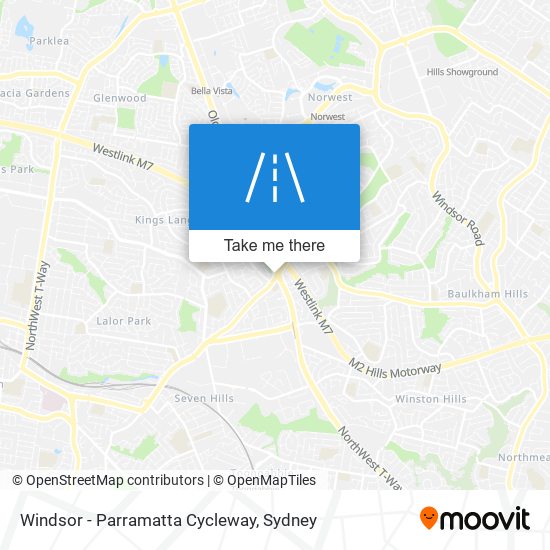 Mapa Windsor - Parramatta Cycleway