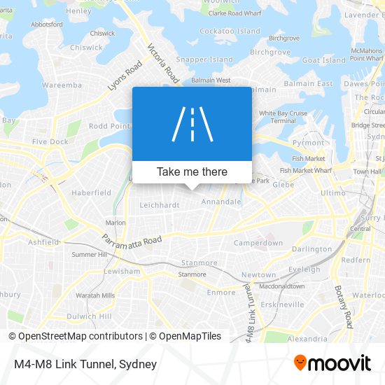 Mapa M4-M8 Link Tunnel