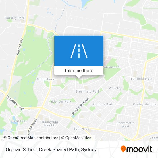 Orphan School Creek Shared Path map