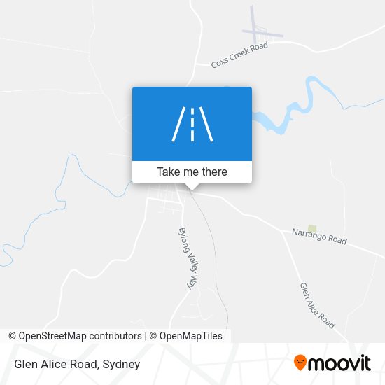 Glen Alice Road map
