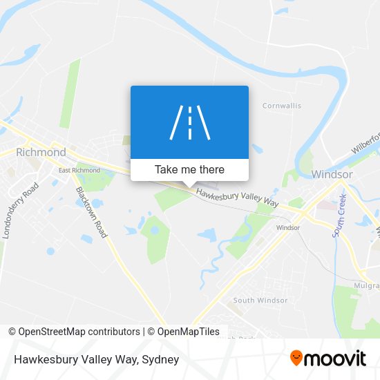 Hawkesbury Valley Way map