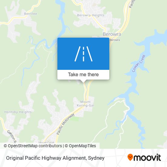 Mapa Original Pacific Highway Alignment