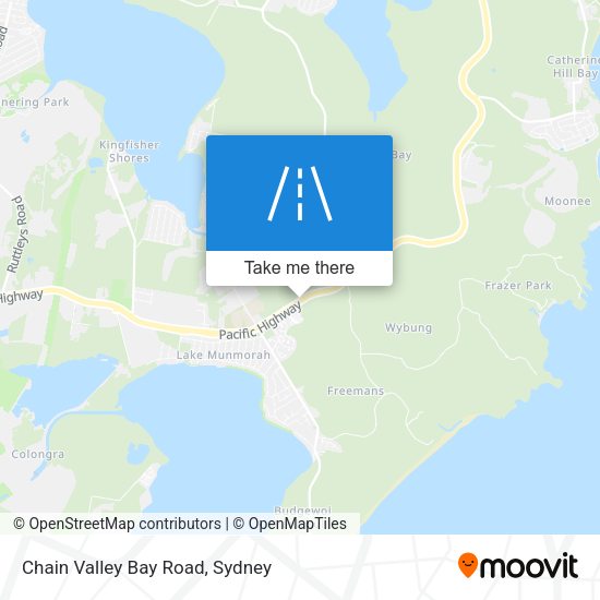 Chain Valley Bay Road map