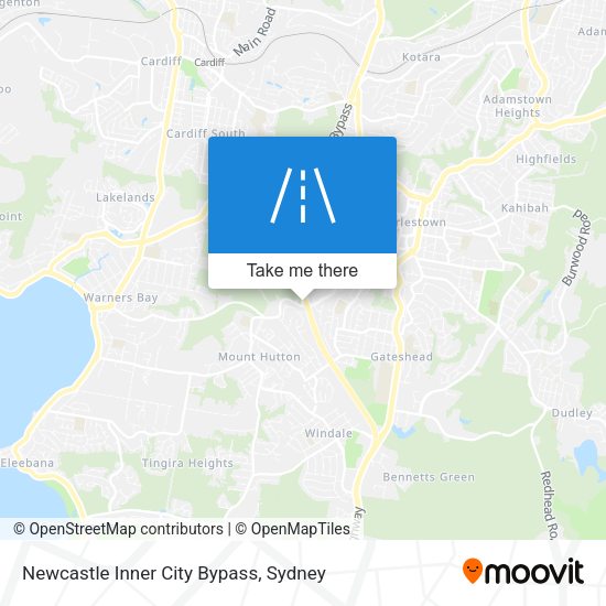 Newcastle Inner City Bypass map