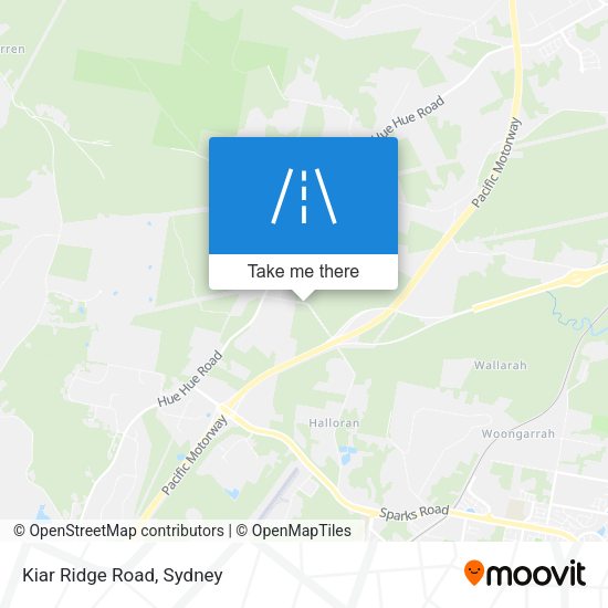 Kiar Ridge Road map