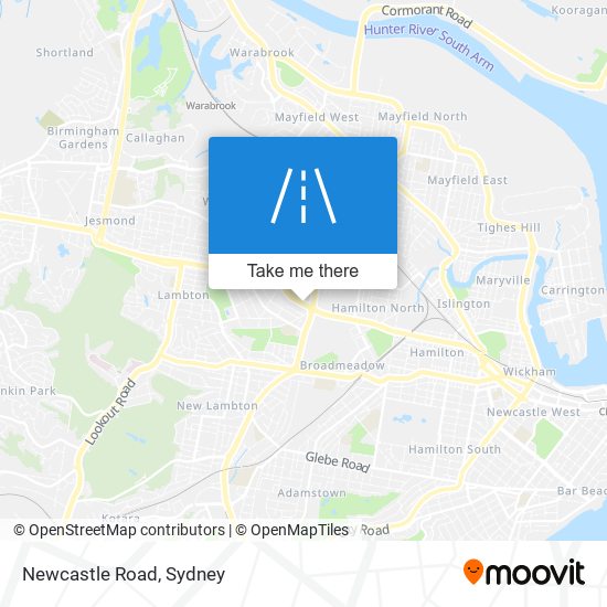 Mapa Newcastle Road