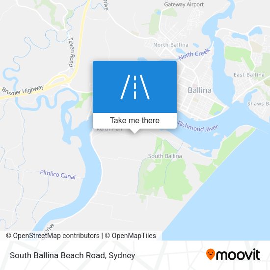 South Ballina Beach Road map
