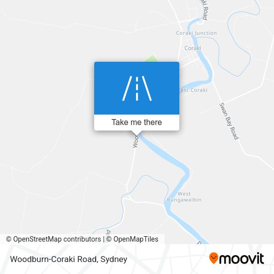 Woodburn-Coraki Road map