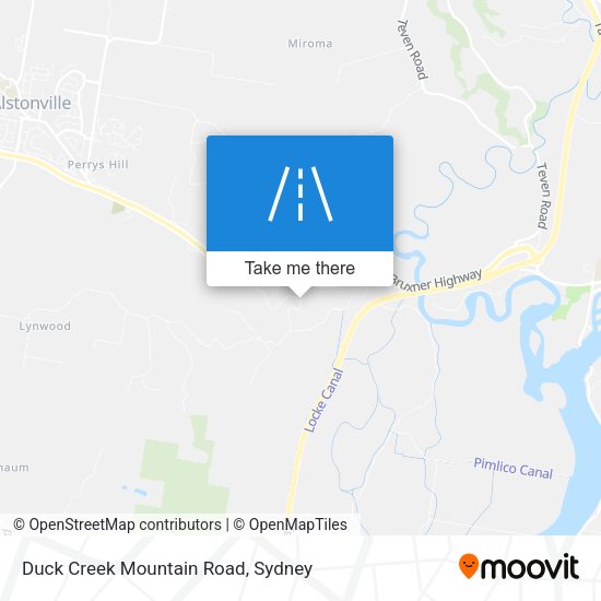 Duck Creek Mountain Road map