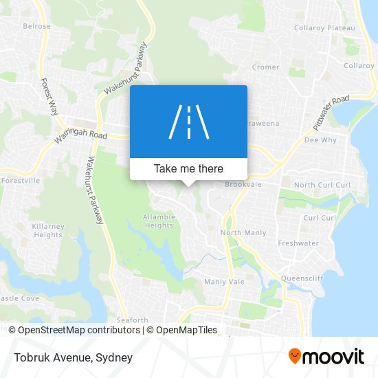 Tobruk Avenue map