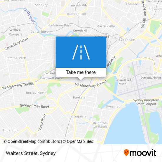 Mapa Walters Street