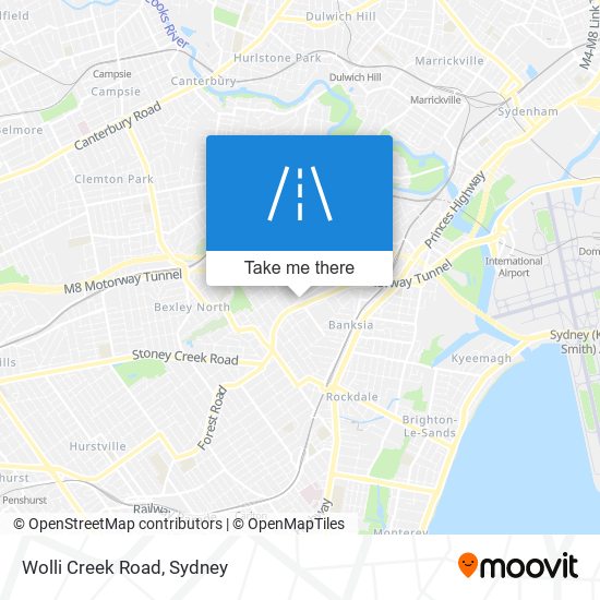 Wolli Creek Road map