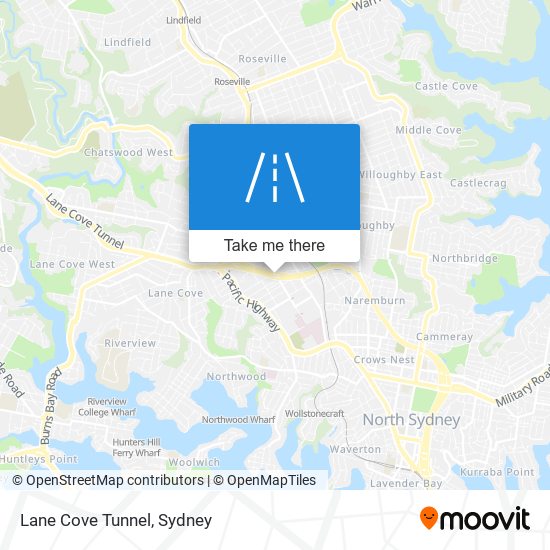 Lane Cove Tunnel map