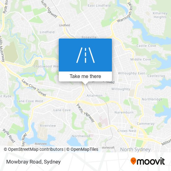 Mapa Mowbray Road