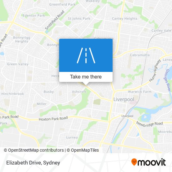 Mapa Elizabeth Drive