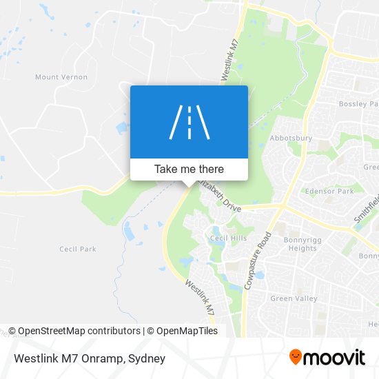 Westlink M7 Onramp map