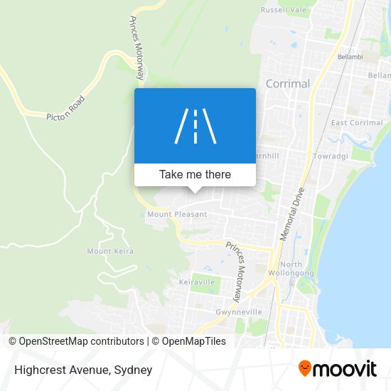 Highcrest Avenue map