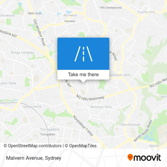 Mapa Malvern Avenue