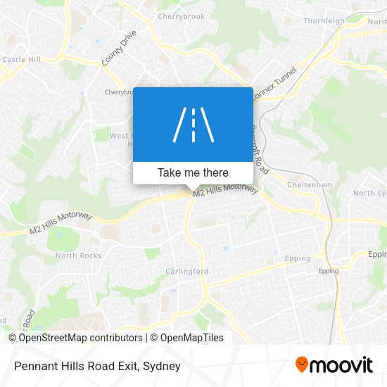 Pennant Hills Road Exit map