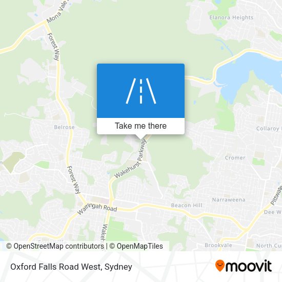 Oxford Falls Road West map